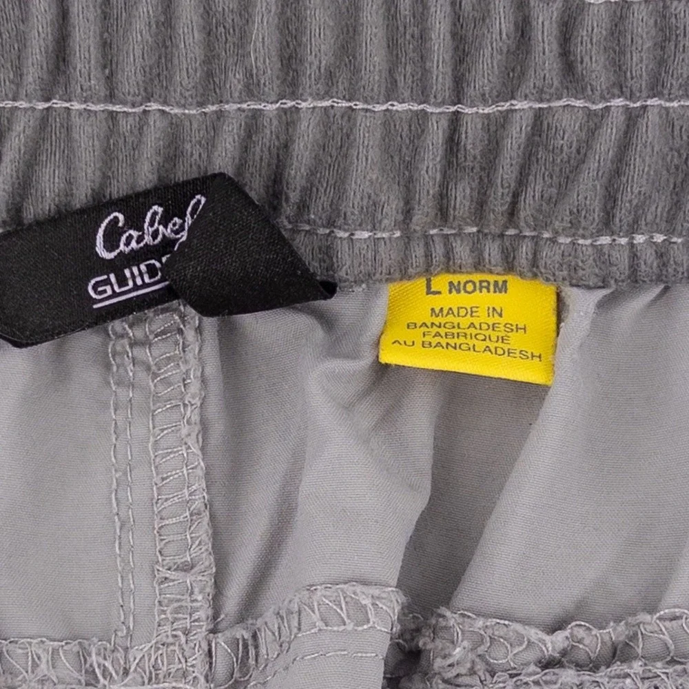Cabelas Mens Large Guidewear Cargo Shorts Gray Nylon Lightweight Hiking Gorpcore